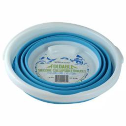 Southern Homewares 2.65 Gal. Blue Collapsible Silicone Bucket, Heavy-Duty Foldable Storage Pail thumbnail 4