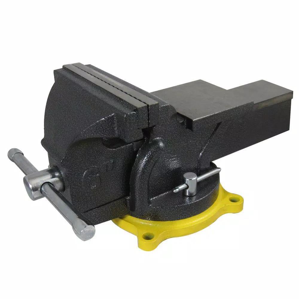 OLYMPIA 6 in. Single-Handed Operation Bench Vise with Swivel Base