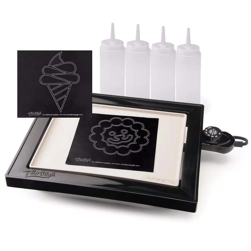 Presto PanGogh Electric Griddle Pancake Art Kit, 112.5 sq. in. Non-Stick Square Griddle with Batter Bottles