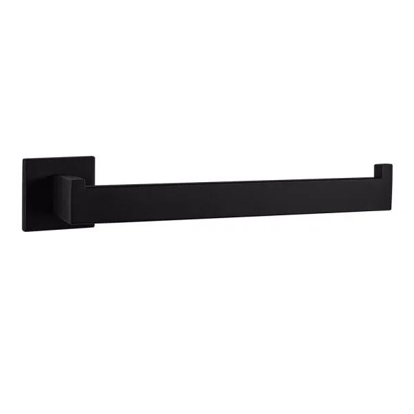 Lexora Bagno Lucido Matte Black Stainless Steel Hand Towel Holder