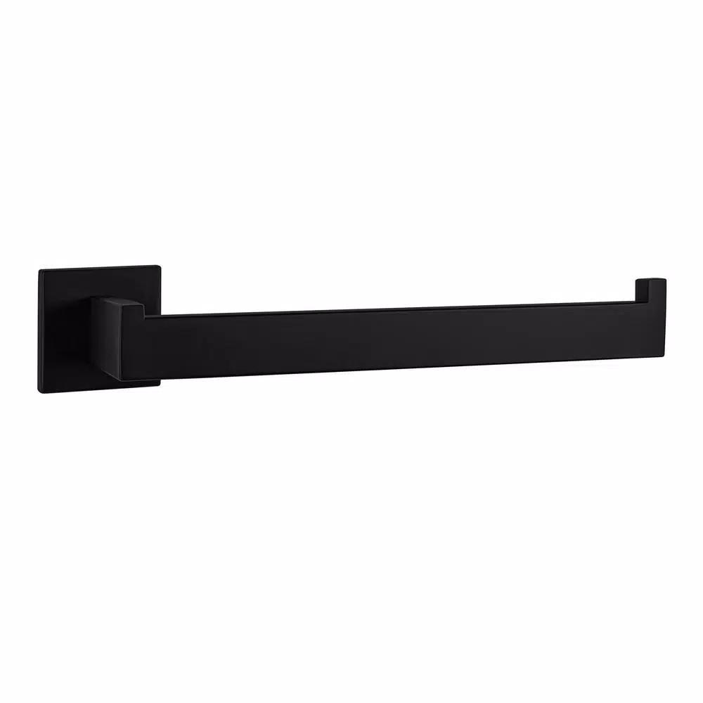 Lexora Bagno Lucido Matte Black Stainless Steel Hand Towel Holder