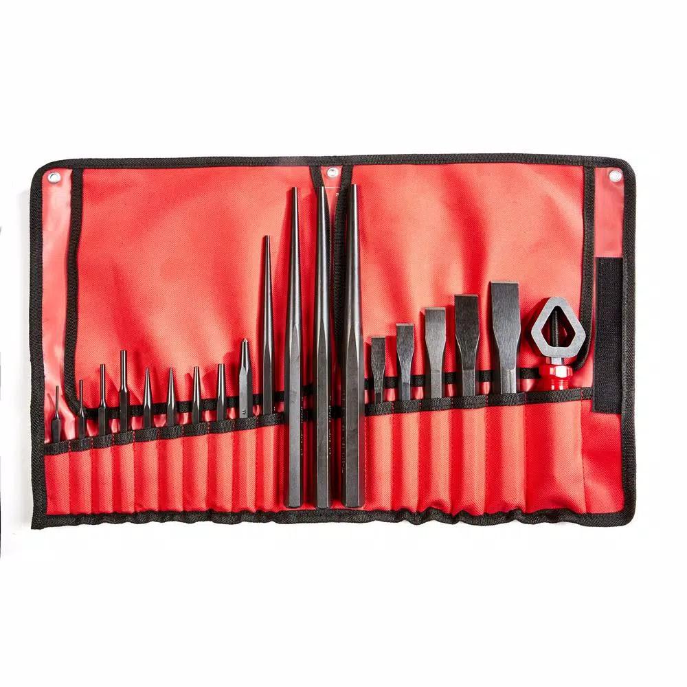 GearWrench 19-Piece Punch and Chisel Set with Tool Roll