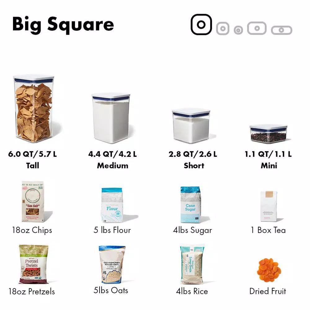 OXO Good Grips 4.4 Qt. POP Container with Airtight Lid, Stackable Food Storage for Flour and Sugar