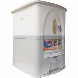 Tayama 33 lbs. Capacity Rice Dispenser, White Food Storage Container thumbnail 3