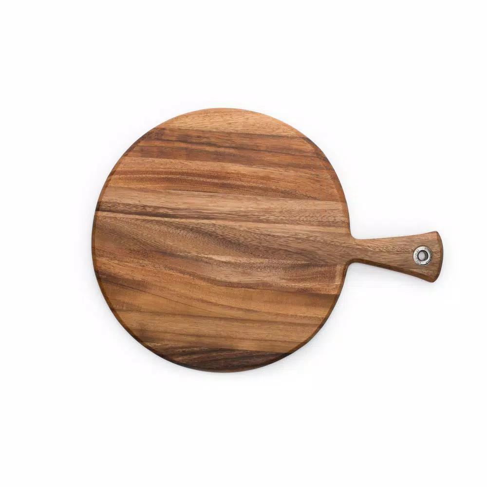 Ironwood Handcrafted Acacia Wood Round Cheese Board and Serving Paddle, 16-inch