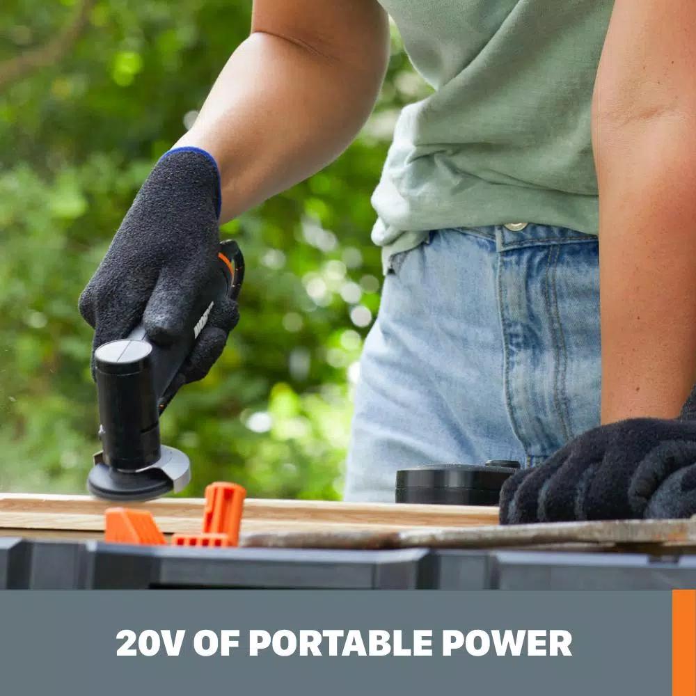 Worx MAKERX 20V Brushless Angle Grinder Rotary Tool Attachment with 4 Accessories (Tool-Only)