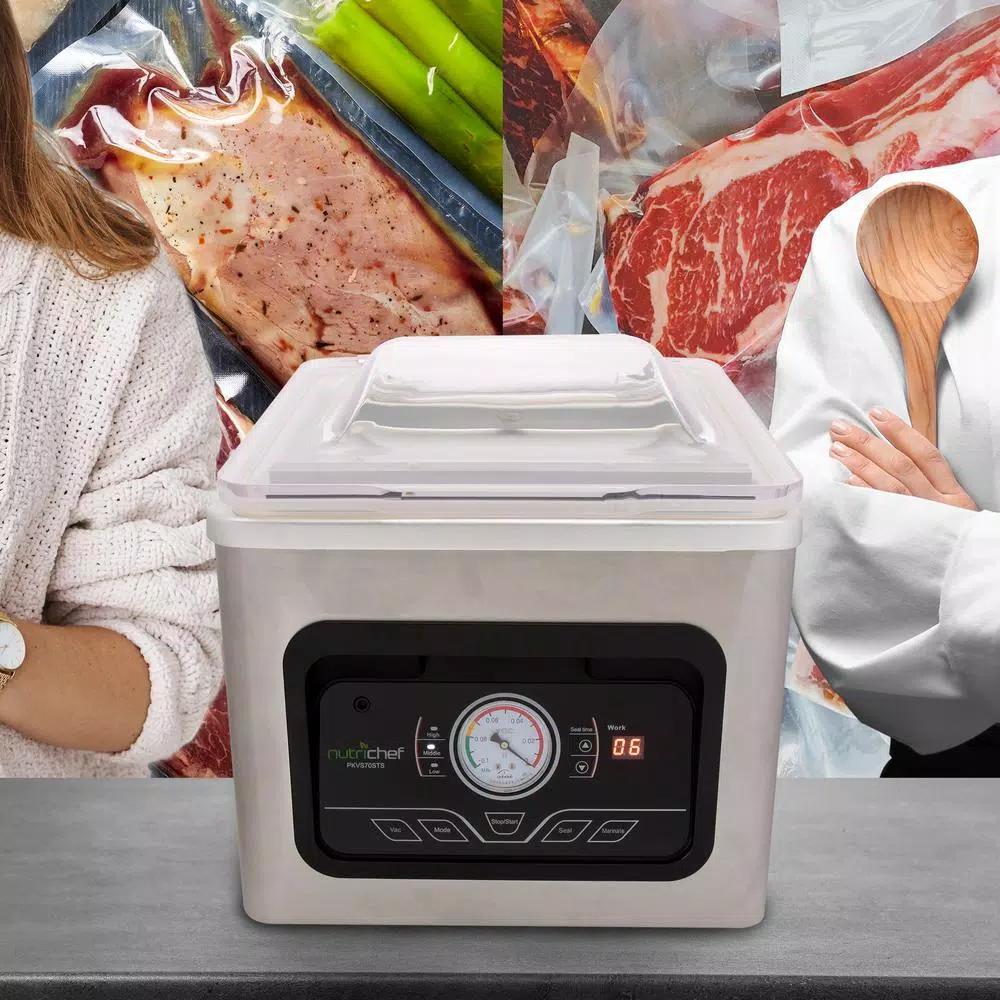 NutriChef White Chamber Food Vacuum Sealer System - Commercial Stainless Steel Electric Air Seal Preserver