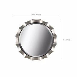 Kenroy Home Chorale 34 in. Round Silver Contemporary Accent Mirror thumbnail 3