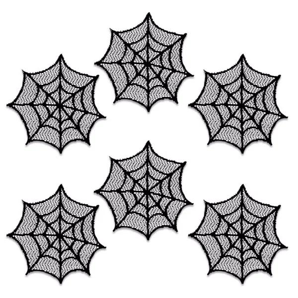 Heritage Lace Spider Web Black Doilies, 6 in. (Set of 6)