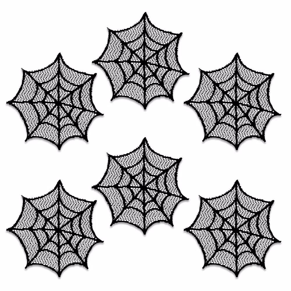 Heritage Lace Spider Web Black Doilies, 6 in. (Set of 6)