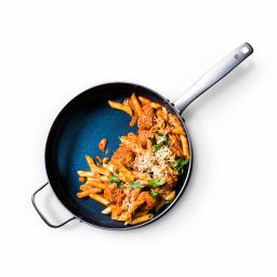 Blue Diamond 5 Qt. Aluminum Ceramic Nonstick Saute Pan with Glass Lid, Blue thumbnail 2