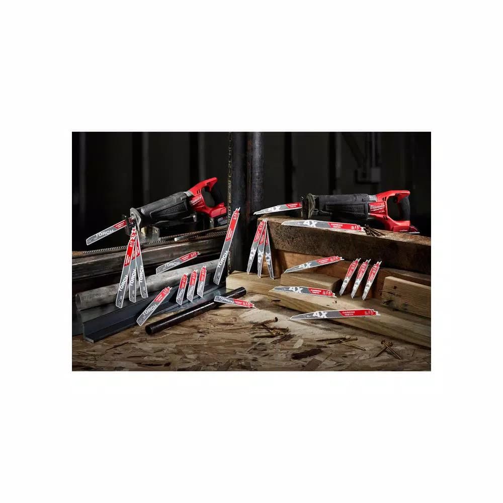 Milwaukee TORCH 9 in. 14 TPI Metal Cutting Reciprocating Saw Blades, 5-Pack
