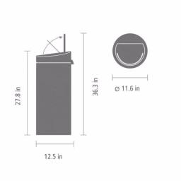 Brabantia 8 Gallon Touch Top Trash Can with Removable Inner Bucket - Passion Red thumbnail 3