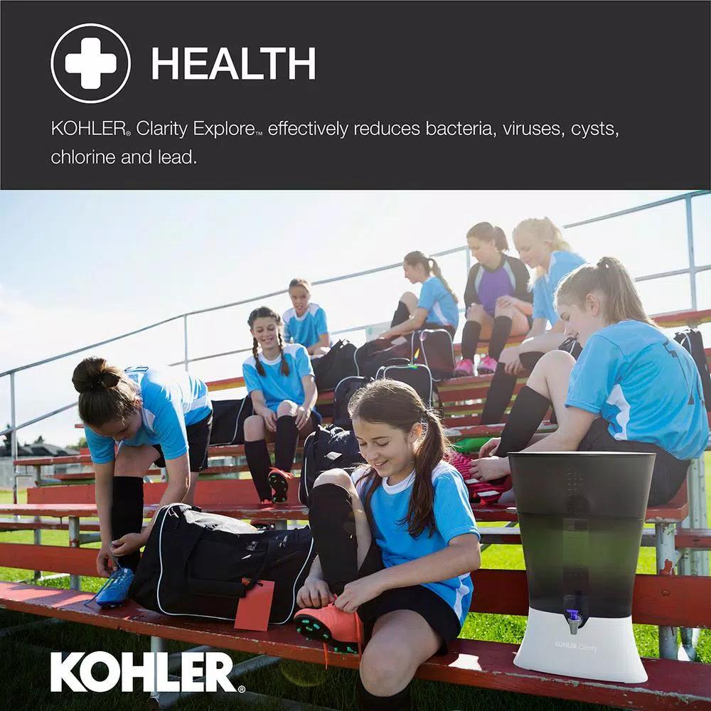 KOHLER Clarity Explore Recreational Gravity-Fed Water Filtration System, Charcoal Ombre