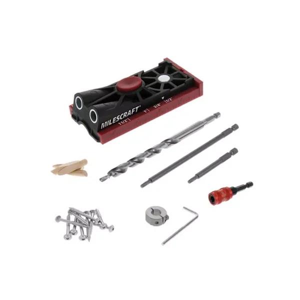 Milescraft PocketJig200 Complete Pocket Hole Jig Kit with Bit, Screws, and Drivers