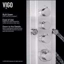 VIGO Mateo 59.5 in. Stainless Steel 6-Jet High Pressure Shower Panel System thumbnail 7