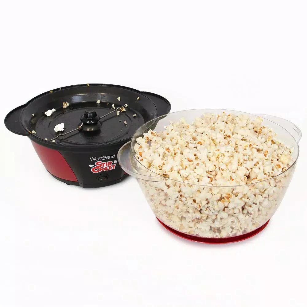 West Bend Stir Crazy Electric Hot Oil Popcorn Popper Machine, 6 oz. Capacity, Red