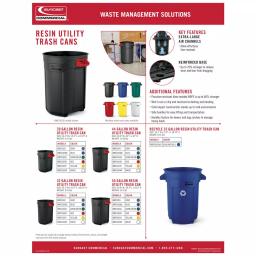 Suncast Commercial 32 Gal. Utility Trash Can Replacement Lid, Red thumbnail 2