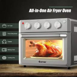 Costway 19 Qt. Silver Air Fryer Toaster Oven with Dehydrate and 7-in-1 Functions thumbnail 5