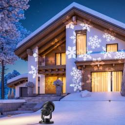 Alpine Corporation Christmas Rotating Snowflake LED Projector, Cool White Lights thumbnail 2