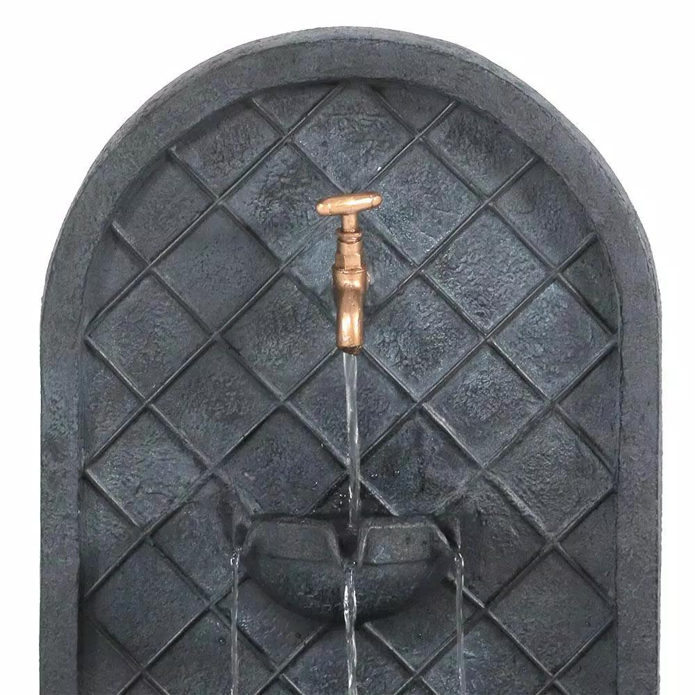 Sunnydaze Decor Messina Resin Lead Solar Outdoor Wall Fountain with Dual Pump Options