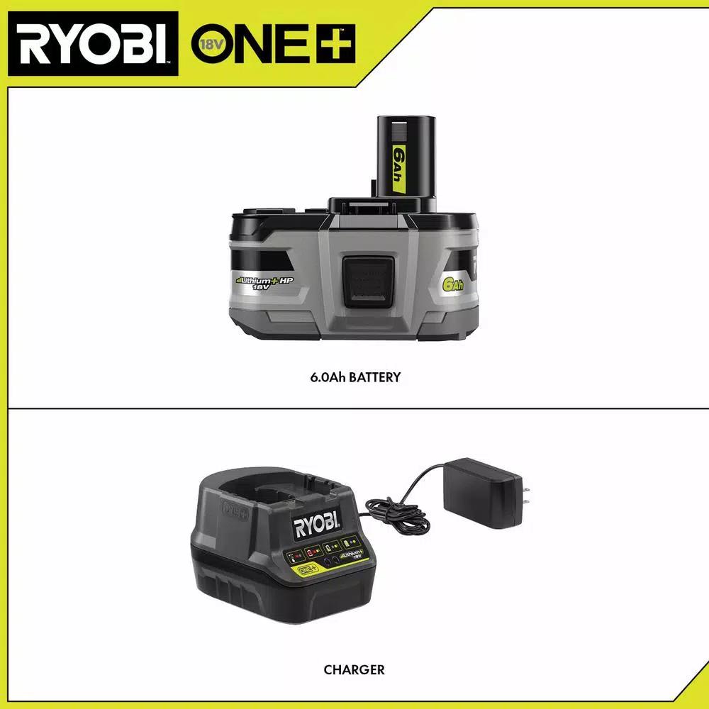 RYOBI 18V ONE+ LITHIUM+ HP 6.0 Ah High Capacity Battery and Charger Kit