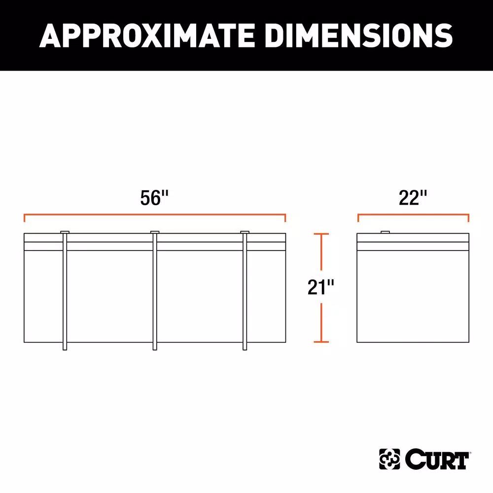 CURT 56" x 22" x 21" Water Resistant Hitch Cargo Bag, 15 cu. ft. Storage