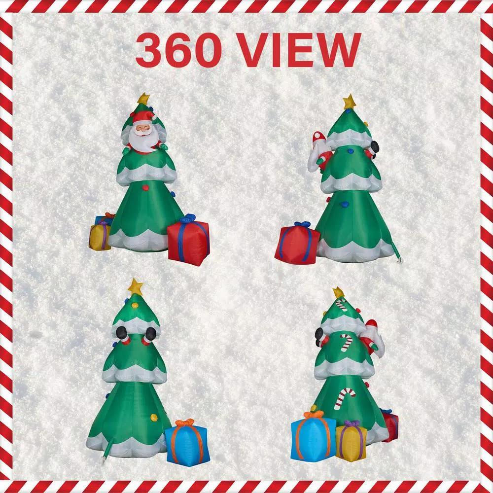 Fraser Hill Farm 20 ft. Christmas Tree Inflatable with Santa and Gifts, Pre-lit Outdoor Holiday Decoration