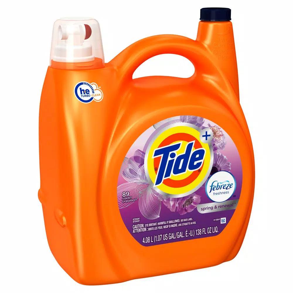 Tide Plus Febreze Spring and Renewal Liquid Laundry Detergent (72 Loads) and Downy April Fresh Fabric Softener (60 Loads)