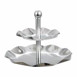 Visol Leaftray Two-Tiered Stainless Steel Leaf-Shaped Fruit and Dessert Stand thumbnail 1
