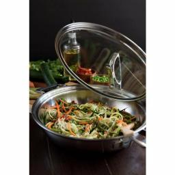 CookCraft by Candace 3 Qt. Tri-Ply Stainless Steel Casserole Pan with Patented Latch Glass Lid thumbnail 7