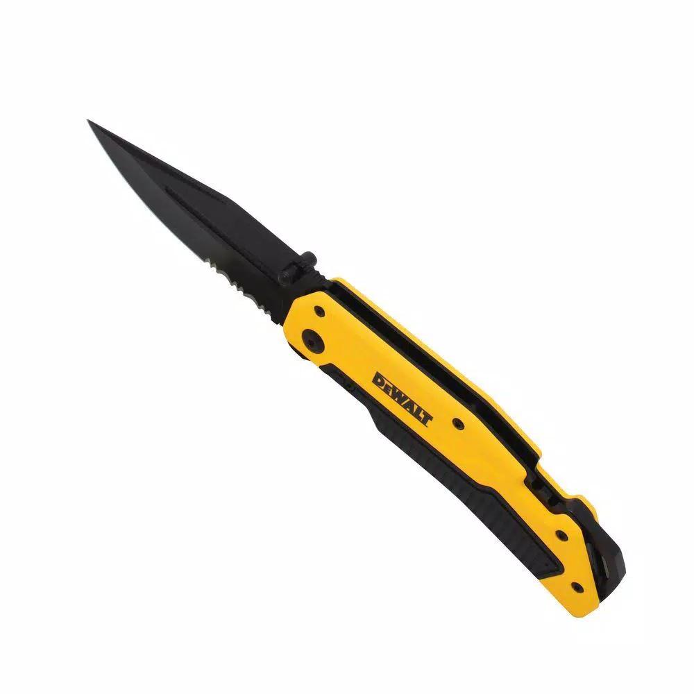 DEWALT DWHT10313 3.5 in. Stainless Steel Serrated Clip Point Folding Knife