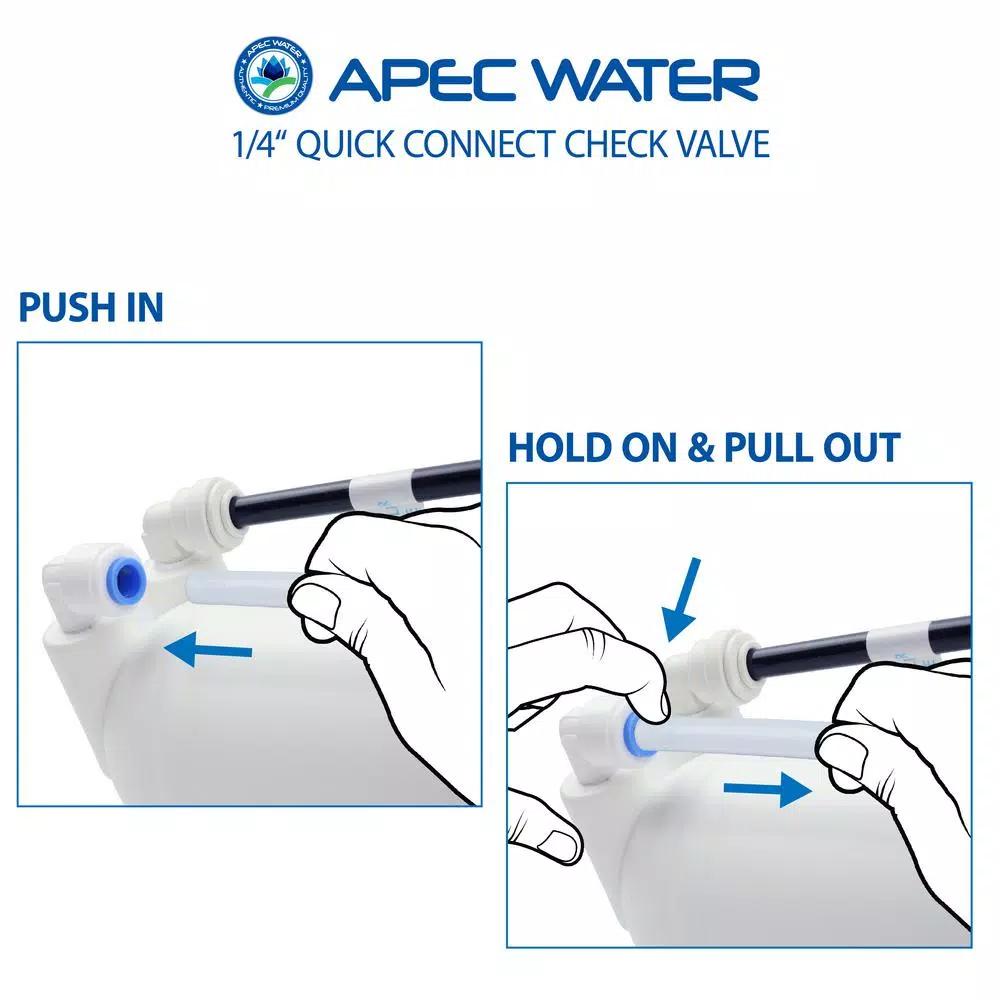 APEC Water Systems 1/4 in. Quick Connect Check Valve for APEC Reverse Osmosis Water Filtration Systems