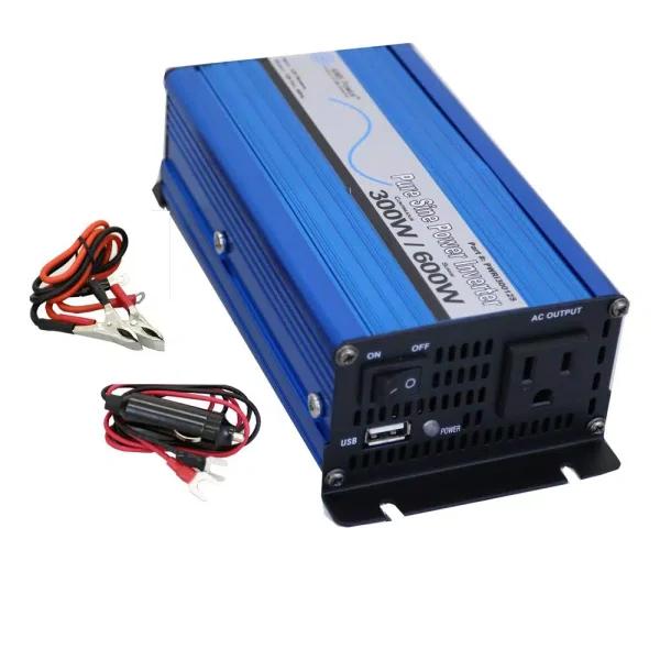 AIMS Power 300W Pure Sine Wave Power Inverter, 24V DC to 120V AC with USB Port