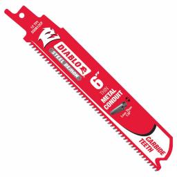 Diablo Steel Demon 6 in. Carbide Thin Metal Conduit Reciprocating Saw Blade, 12 TPI thumbnail 1