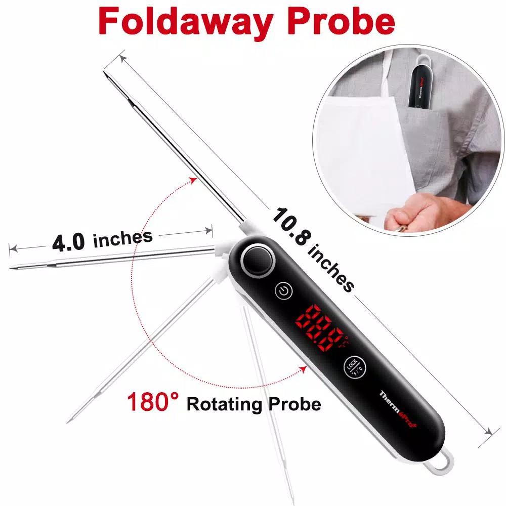 ThermoPro TP-18S Digital Instant Read Meat Thermometer, Fast 2-3s Response, 14°F-572°F