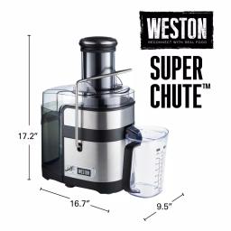 Weston Super Chute 1100W Centrifugal Juice Extractor, 3.5" Extra-Wide Feed Chute, Stainless Steel thumbnail 2