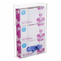 AdirMed Triple Box Capacity Acrylic Glove Dispenser, Clear Wall Mount thumbnail 2