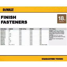 DEWALT 1-1/2 in. 18-Gauge Brad Nails, 2500 Count Pack thumbnail 2