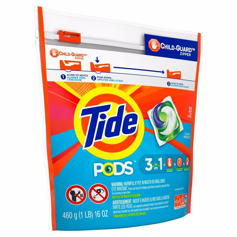 Tide PODS Laundry Detergent Pods, Clean Breeze Scent, 20-Count (6-Pack)
