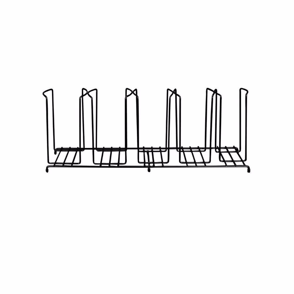 Unbranded Black 5-Section Wire Rack Cup and Lid Organizer for Catering and Restaurants