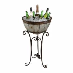 Vintiquewise Galvanized Metal Standing Beverage Cooler Tub with Leak-Proof Liner thumbnail 1