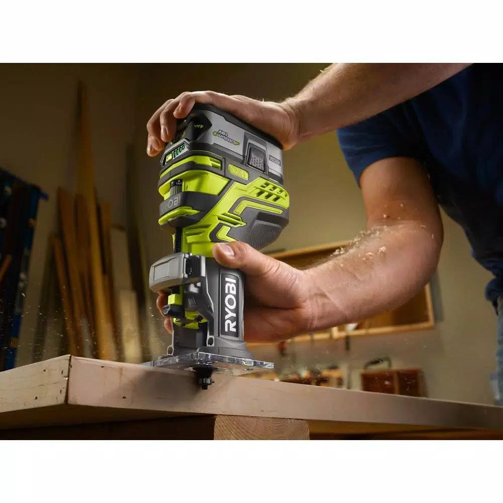 RYOBI ONE+ 18V Cordless Fixed Base Trim Router with Router Latch Mortiser (Tool Only)