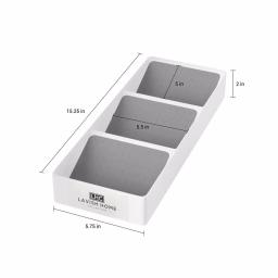 Lavish Home 3-Tiered Nonslip White Drawer Organizer thumbnail 2