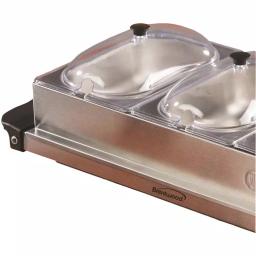 Brentwood Appliances BF-315 4.5 Qt. Stainless Steel 3-Pan Buffet Server and Warming Tray thumbnail 2