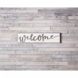 Unbranded Large Welcome Sign with Dimensional Script Lettering and Wood Frame thumbnail 1