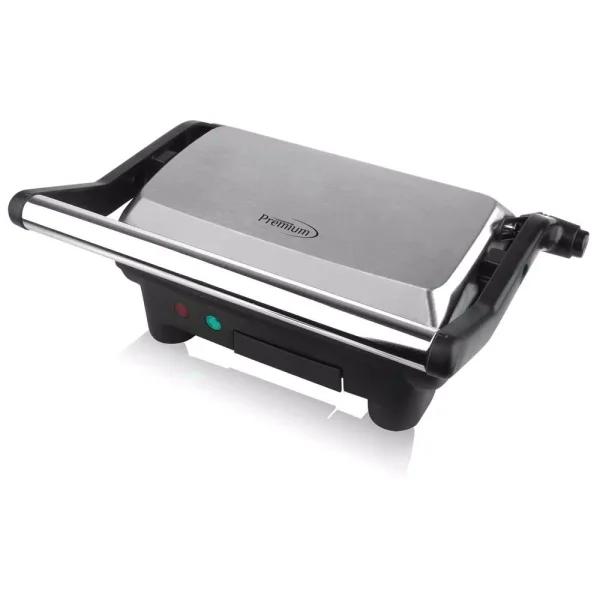 PREMIUM 1000W 2-Slice Panini Press and Indoor Grill with Removable Non-Stick Plates, Black