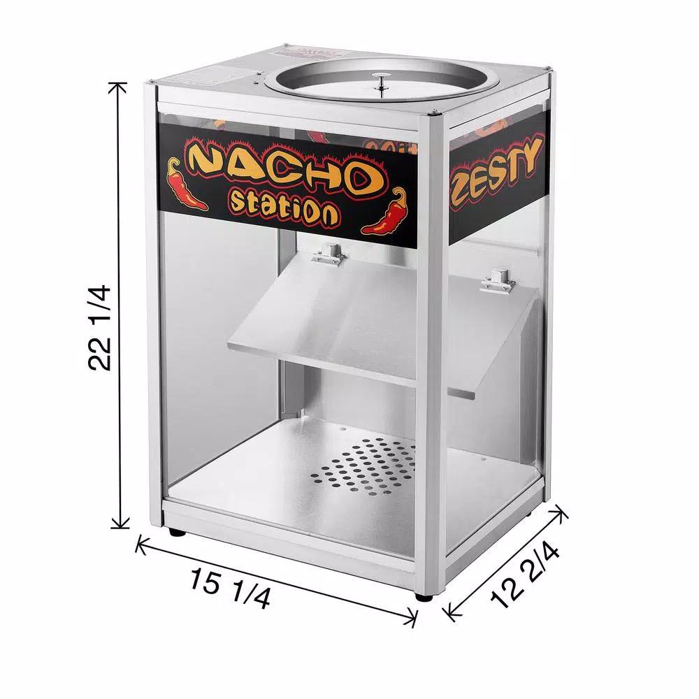 Great Northern Popcorn Commercial Grade Nacho Warmer & Popcorn Station, 8 oz. Stainless Steel Countertop Machine