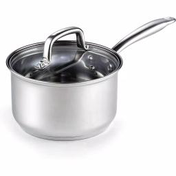 Cook N Home 3 qt. Stainless Steel Saucepan with Tempered Glass Lid thumbnail 1