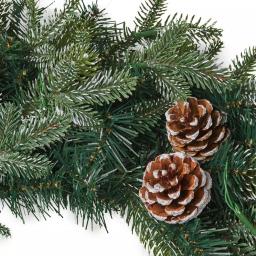 Noble House 24 in. Mixed Spruce Artificial Christmas Wreath with Pine Cones and Warm White LED Lights thumbnail 2